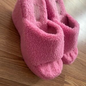 Pink Fuzzy Platform Shoes